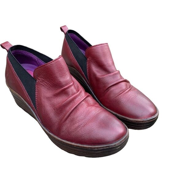 Bionica Wine Leather Dimensional Wedge Comfort Shoe Women’s size 10 - Picture 6 of 14